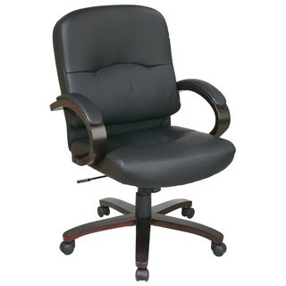 Office Star Products Work Smart Black Eco Leather Executive Chair Office Star Products Executive Chairs