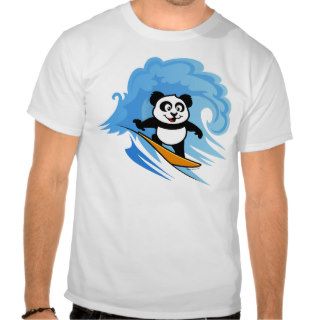 Cute Surfing Panda Tee Shirts