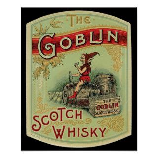 Vintage  "The Goblin " Scotch Whiskey Label Print
