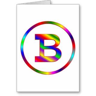 Letter B Rainbow Greeting Cards