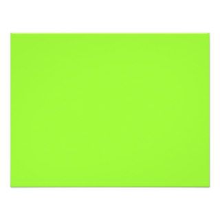 Plain Lime Green Background. Custom Invitation