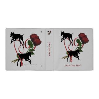 Greyhounds Red Heart And Roses Binder