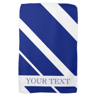 Blue Bold Stripes Personalized Kitchen Towels