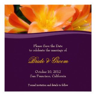 Purple and Orange Save the Date Invitation