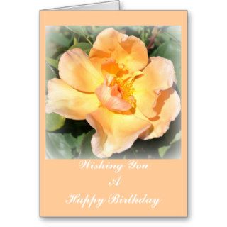 Peach and Yellow Rose Birthday Card