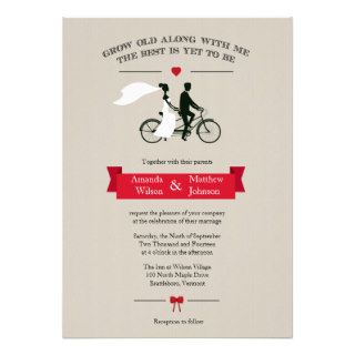 Tandem Bicycle Vintage Wedding Invitations