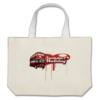summer holiday Traditional Red Bus Tote Bag