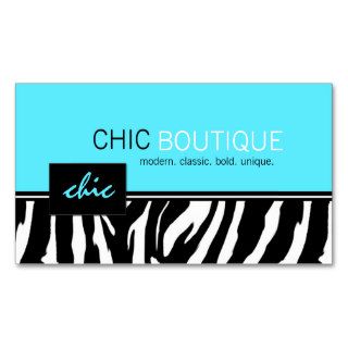 Zebra Print Business Cards Turquoise Blue