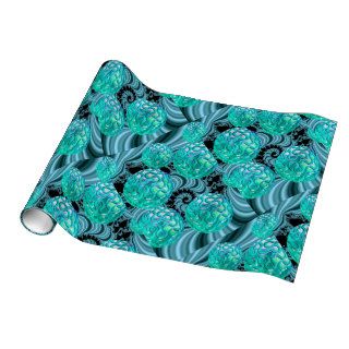 Teal New Beginnings, Abstract Fractal Journey Gift Wrap Paper