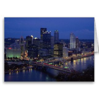 Pittsburgh at dusk, across the Monongahela River, Cards