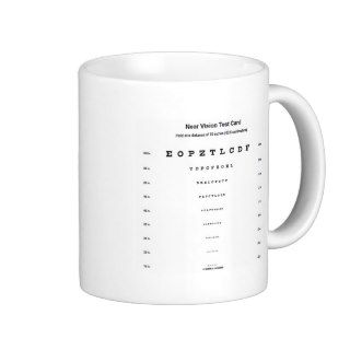 Near Vision Test Card (Visual Acuity Exam) Coffee Mugs