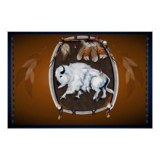 White Buffalo Shield brown Posters