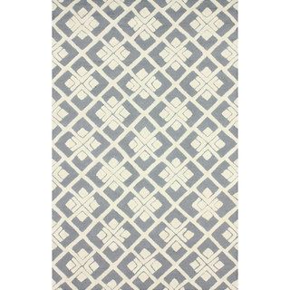 nuLOOM Handmade Squares Grey New Zealand Wool Rug (7'6 x 9'6) Nuloom 7x9   10x14 Rugs