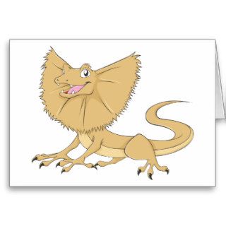 Happy Frilled Lizard Smiling Cards
