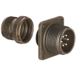 Amphenol Industrial CS3100A 14S 6P Circular Connector Pin, General Duty, Non Environmental, Threaded Coupling, Solder Termination, Wall Mounting Receptacle, 14S 6 Insert Arrangement, 14S Shell Size, 6 Contacts Electronic Component Cylindrical Connectors 
