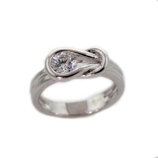 NEXTE Jewelry Silvertone Cubic Zirconia Large Knot Design Ring NEXTE Jewelry Cubic Zirconia Rings