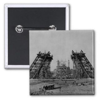 Eiffel Tower During Construction Pinback Button