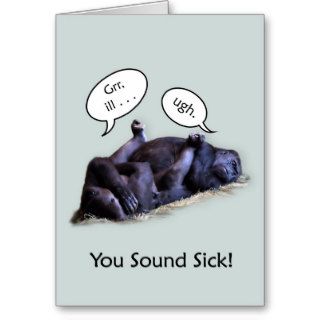 Funny Get Well Soon, Sleeping Sick Gorillas Greeting Cards