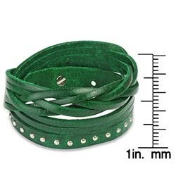 Green Multi strip Braided/ Studded Strap Bracelet West Coast Jewelry Fashion Bracelets