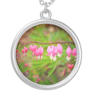 Bleeding Heart Flowers With Heart Petals Necklaces