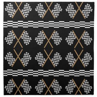 Checkered Flag Racing Stripe Sport Pattern Cloth Napkins