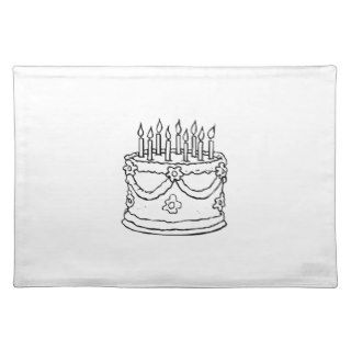 Birthday Cake with Candles Place Mat