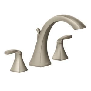 MOEN Voss 2 Handle Roman Tub Faucet Trim Kit in Brushed Nickel (Valve Not Included) T693BN