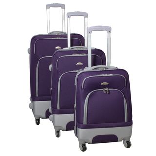 Mobility Dejuno Purple 3 piece Expandable Spinner Luggage Set Dejuno Three piece Sets
