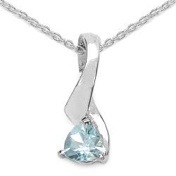 Malaika Sterling Silver Trillon cut Blue Topaz Pendant Malaika Gemstone Necklaces