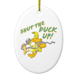 shut the duck up duct tape duck toon christmas tree ornaments