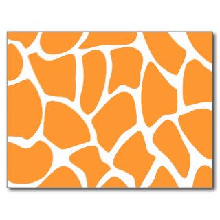 Orange Giraffe Print Pattern. Postcard
