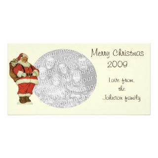 Vintage Christmas, Victorian Santa Claus Toys Photo Card Template