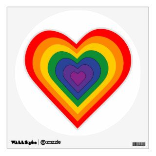 Rainbow Colored Heart Love Wall Decal