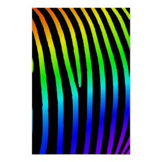 Rainbow Zebra Stripes Print