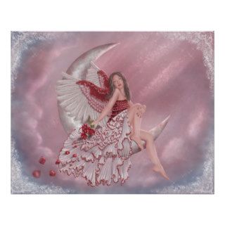 Valentine Moon Angel Print