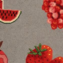 Hand hooked Chelsea Fruits Grey Wool Rug (2'6 x 4') Safavieh Accent Rugs