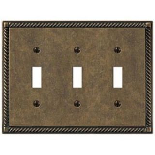 Creative Accents Tuscan 3 Toggle Wall Plate   Antique Brass DISCONTINUED 2003AB