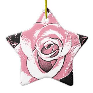 Cartoon Pink Rose Christmas Tree Ornaments