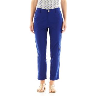 LIZ CLAIBORNE Poplin Cropped Pants, Royal Sapphire (Blue), Womens