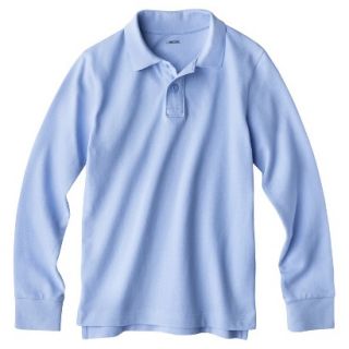 Cherokee Boys School Uniform Long Sleeve Pique Polo   Windy Blue S