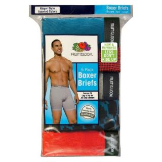 Fruit of the Loom Mens 5 Pack Ringer Style Boxer Briefs   M
