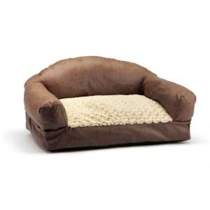 Brinkmann Pet Products 29 in. Brown Faux Fur and Faux Leather Sofa Pet Bed SB2919 580.1