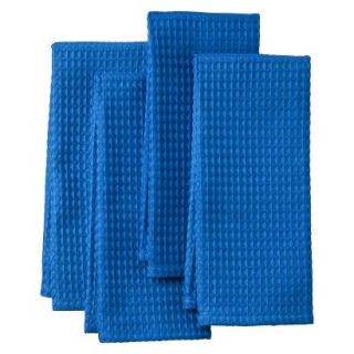 Room Essentials Waffle Kitchen Towel Set of 4   Blue
