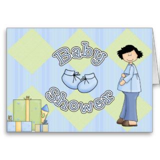 Cute Baby Boy Blue Shower Invitation Cards