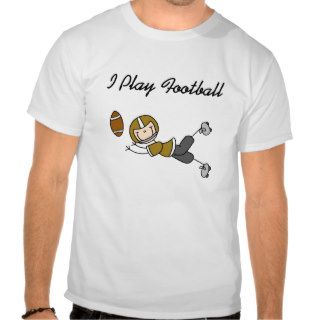 Gold Stick Figure Football Player T shirts