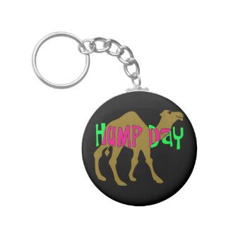 Camel with Hump Day in Pink and Green Key Chains