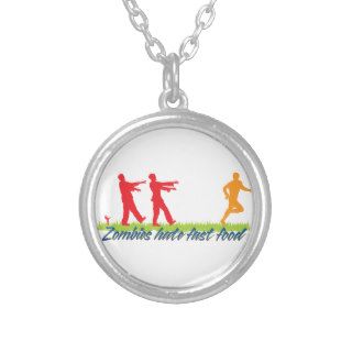 Zombies Hate Fast Food Personalised Necklace