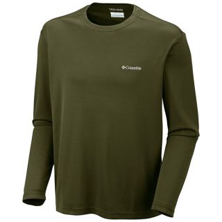 Columbia Sportswear Meeker Peak Crew Shirt   UPF 15  Long Sleeve (For Men)   SURPLUS GREEN (L )