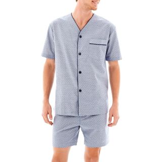 Stafford Premium Oxford Pajama Set, Blue, Mens