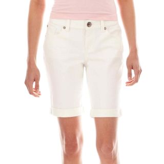 A.N.A Five Pocket Bermuda Shorts   Petite, White, Womens